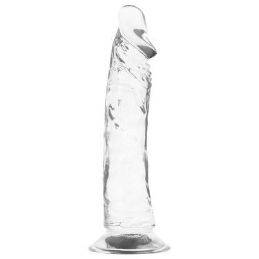 Dildo trasparente realistico con base ventosa e design flessibile